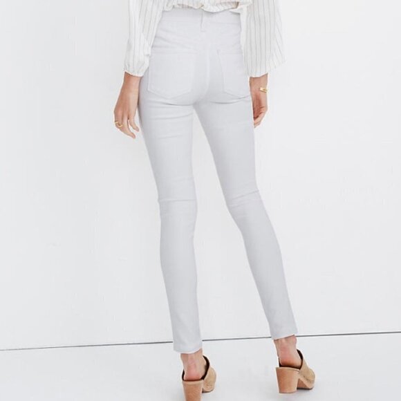 Madewell Tall 10” High Rise Skinny Jeans AJ295 White 30T 30 - Picture 4 of 8